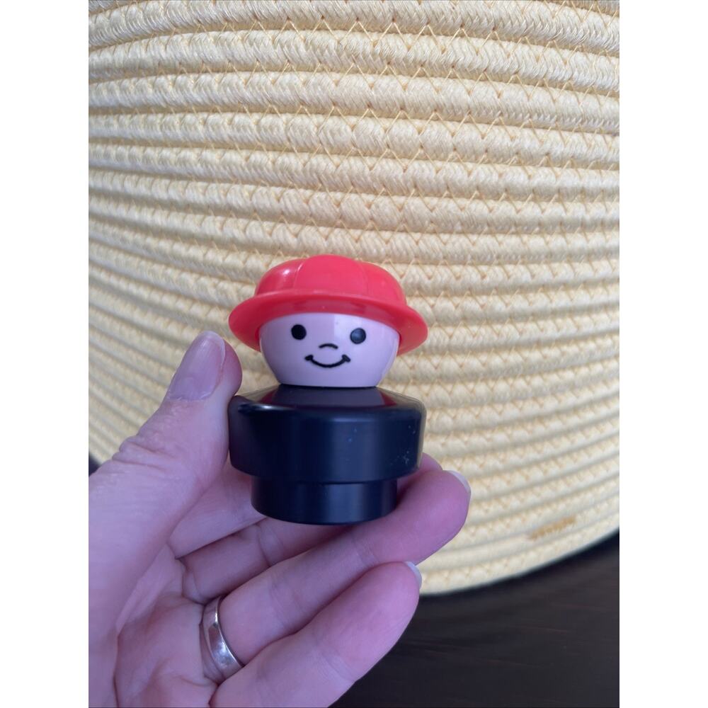 Fisher Price Little People 1990 Chunky Figure Firefighter Fire Man Toy Vintage - Picture 2 of 4